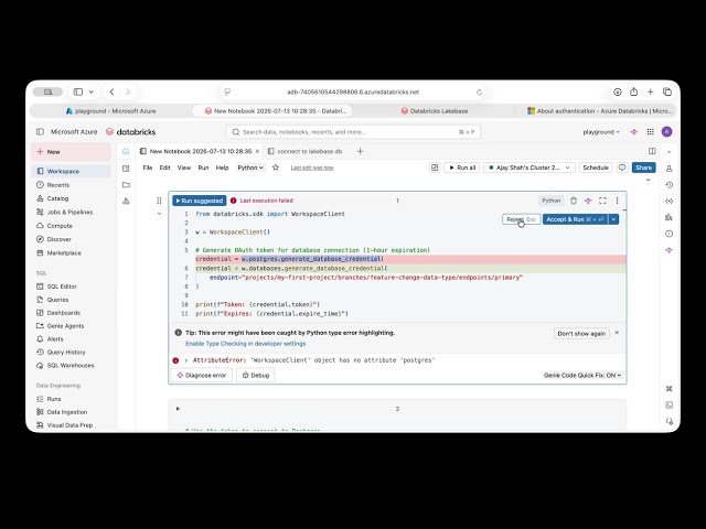 Databricks Lakebase: Fetching Data via SDK and psycopg2 (Step-by-Step)