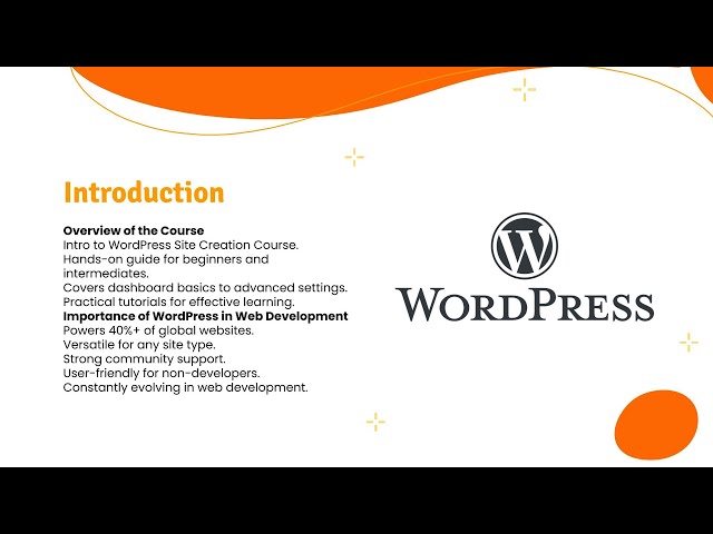 Website Creation Course - Introduction: Website Creation - Lecture 01