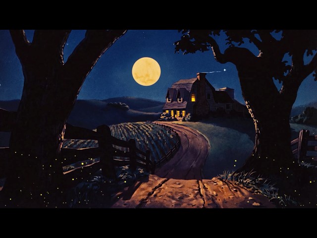 a nostalgic night in the 1950s | vintage oldies playing in another room (w/ cricket asmr)
