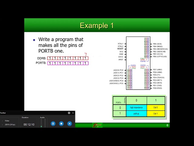 Chapter 4 AVR IO Port Programming by Muhammad Ali Mazidi ATMEGA 328p Arduino Uno
