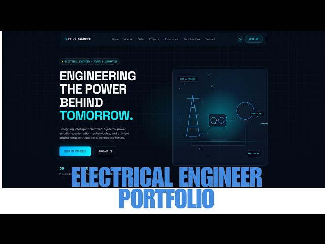 Building a Electrical Engineer Portfolio Using HTML CSS and Javascript | Source code