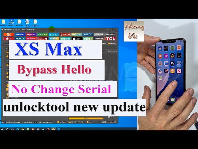 Iphone XS Max Hello Screen Bypass Unlock No Change Serial with Unlock Tool |icloud forgot |No signal