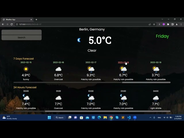 Weather App with Flask / Django / FastAPI