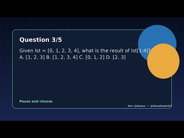 Python Quiz: 5 Questions on Python lists, tuples, and indexing | Test Your Coding Skills