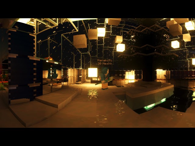 360° VR Minecraft Small Snow Globes (Night) (Slow Motion) [8K Video] | 2D2C Server 2nd World