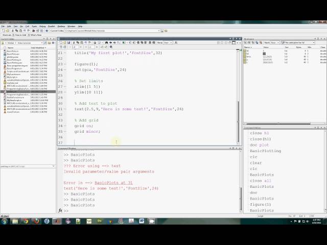 GSBmE MATLAB Introduction: (5) Basic plotting