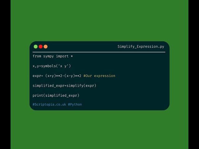 Python SymPy - Simplify an expression