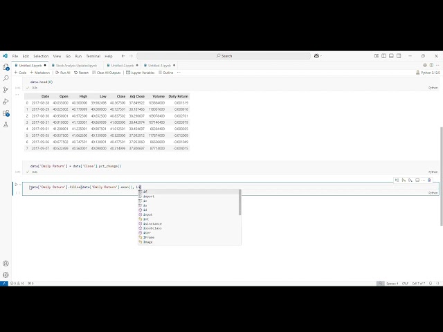 Calculate a Daily Return of a stock in Python