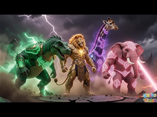 ABC Prehistoric Safari Animals Sounds Song | Fantasy Superhero animals for kids | Giggles and Toons