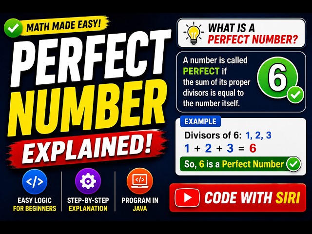 Perfect Number in Java | Easy Logic for Beginners