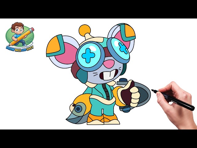 How To Draw Turbine Moe From Brawl stars | Easy Drawing Tutorial