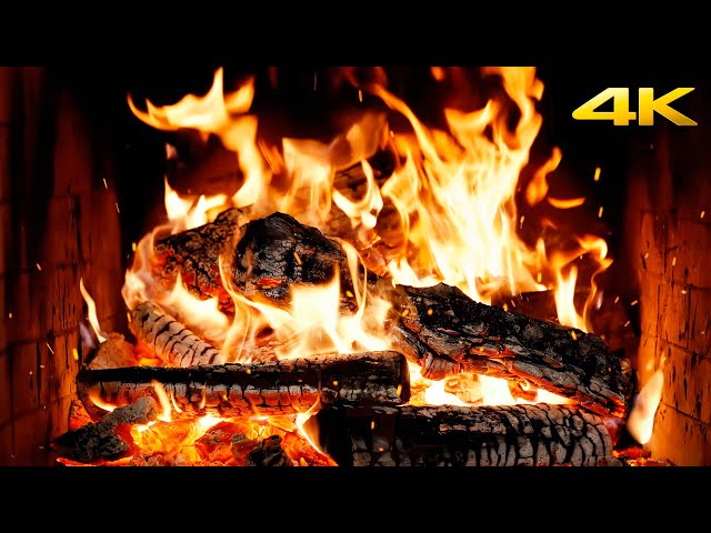 🔥 Cozy Crackling Fireplace 24/7 with Burning Logs and Fire Sounds for Relaxing Christmas Ambience 4K