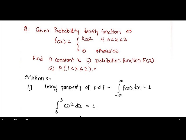 Solved Problems: Probability Density function