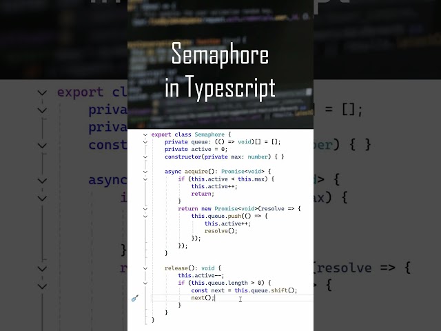 #Semaphore implemented simply in #TypeScript. #parallelcomputing #practicaltips #programming