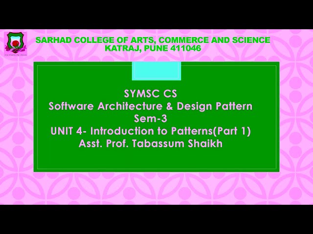 Software architecture & Design Pattern - Chapter 4 Introduction to design pattern (Part 1) - SYMSCCS