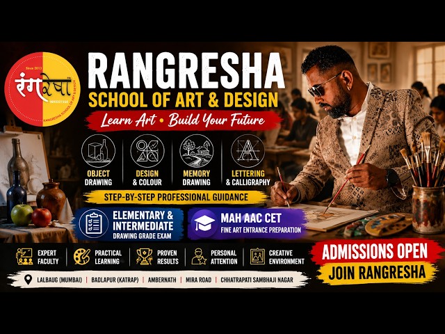🎨 Learn Art Step by Step | Object Drawing, Design, Memory Drawing & Lettering | Rangresha Art School