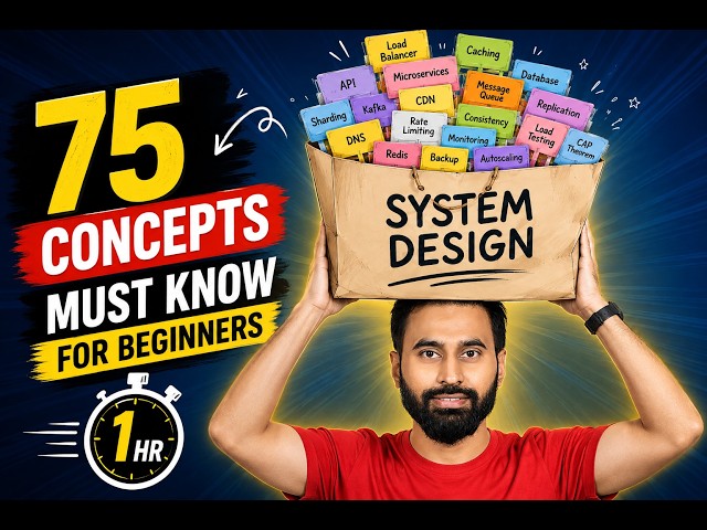 75 Essential  System Design Concepts Every Beginner Must Know! 😳