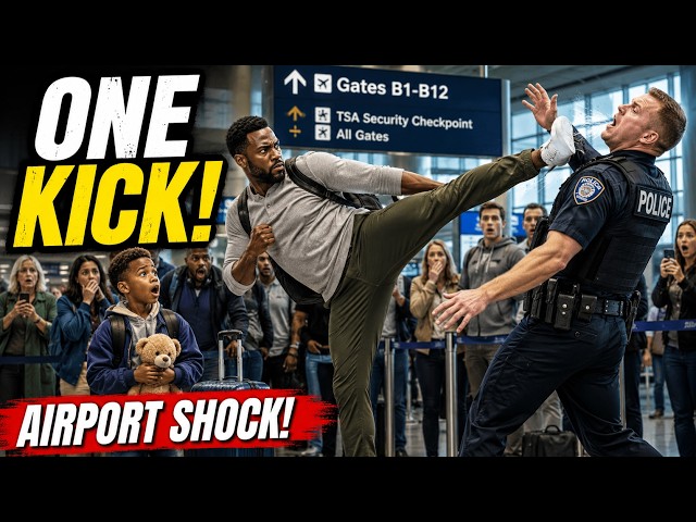 Cop Shoved Black Single Dad Out of Airport Line — One Taekwondo Kick Silenced the Terminal