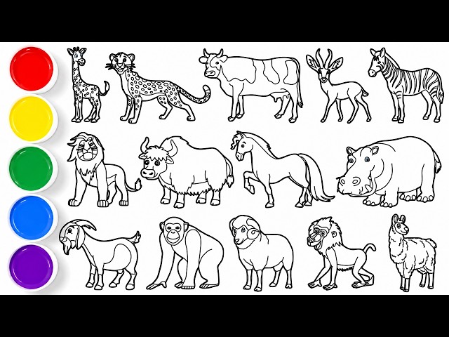 Draw Amazing Animals in Minutes! Giraffe, Cheetah, Cow, Gazelle, Zebra, Lion, Yak, Horse, Hippo