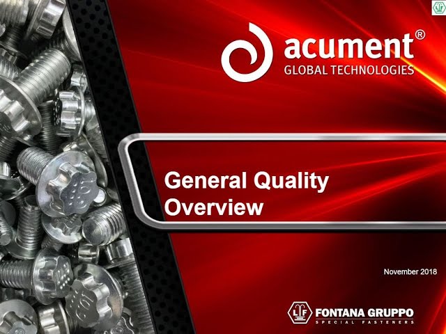 Acument General Quality Overview Training