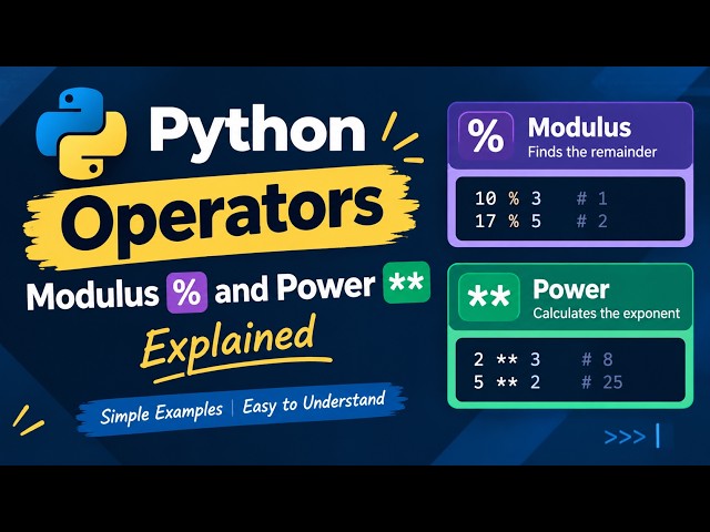 Python Operators: Modulus % and Power **