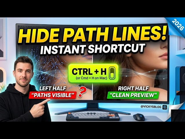 How to Hide Selection & Pen Tool Path Lines in Photoshop (Quick Tip)