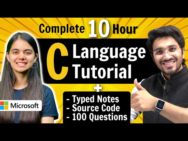C Language Full Course 2026 | Complete Tutorial with Notes & Practice Questions