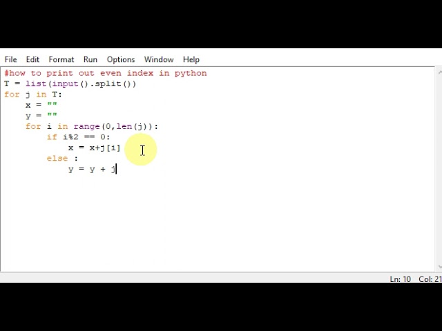 how to print out even index in python