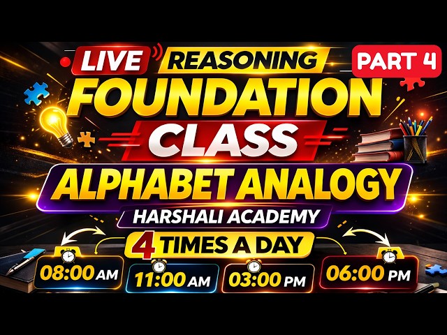 Alphabet Analogy | Reasoning Foundation Class | SSC, Railways, Bank Exams | Harshali Academy | Part4