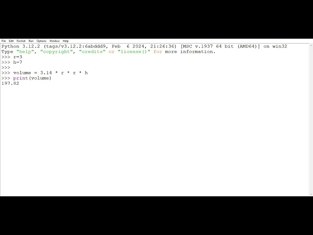 Python program : WAP to find volume of cylinder 
