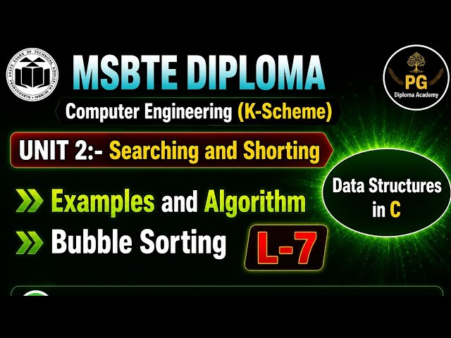 Lecture 7 | Bubble Sort Algorithm and Example | Sorting Techniques | DSU Using C Programming Unit 2