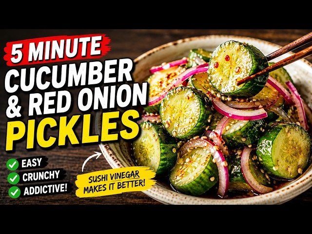 5-Minute Addictive Cucumber & Red Onion Pickles