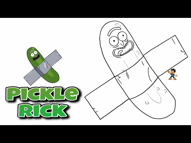 How to Draw Pickle Rick from Rick and Morty EASY! ⚡ Step-by-Step