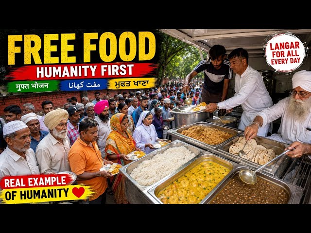 FREE FOOD FOR EVERYONE! 🇮🇳 Hindu, Muslim, Sikh & Christian Eat Together | Humanity in India