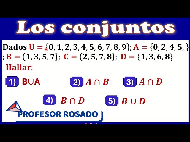 UNIÓN E INTERSECCIÓN ENTRE DOS CONJUNTOS : AUB