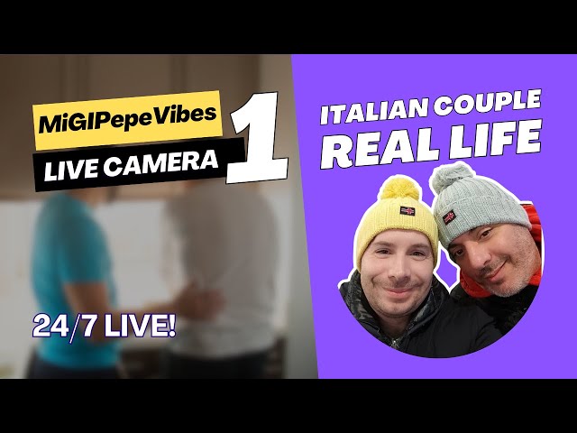 🔴 24/7 LIVE: Italian Couple in London - Real Life [LIVING ROOM 🛋️] - MiGIPepeVibes - Cam 1