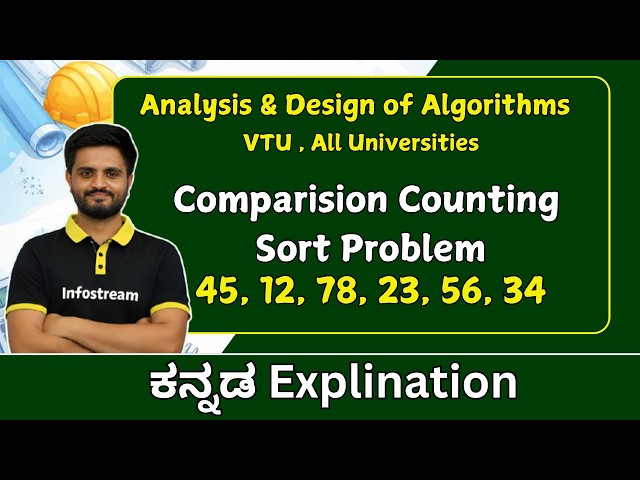 Comparision Counting sort problems  | Analysis and Design of Algorithms  | VTU & All universities