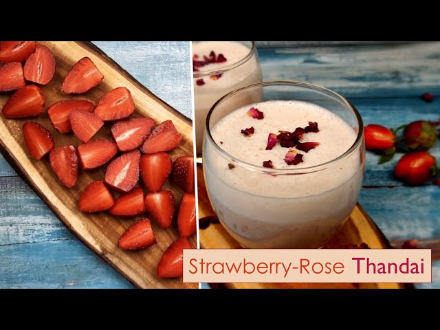 Strawberry-Rose Thandai | Thandai Recipe | Thandai | Holi Special Thandai | The Spice Diary