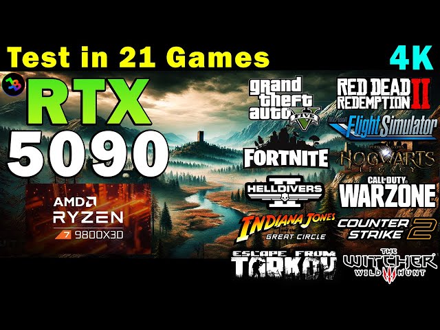 RTX 5090 32GB + Ryzen 7 9800X3D | Test in 21 Games | 4K