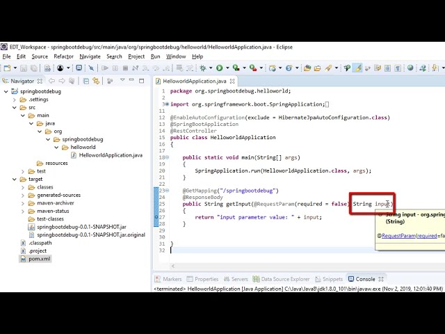 How to Debug a Spring Boot Rest Web Service from Eclipse IDE