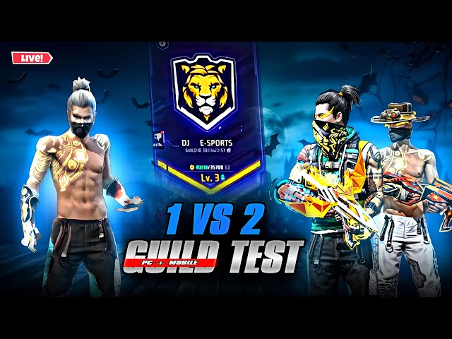 HARDEST GUILD TEST FF | FREE FIRE LIVE CUSTOM ROOM GIVEAWAY | FREE FIRE LIVE GUILD TESTING #class
