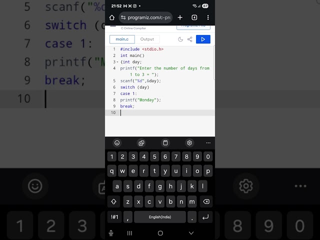 (C Language) Working switch statement 