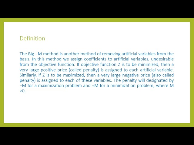 Big M method 2