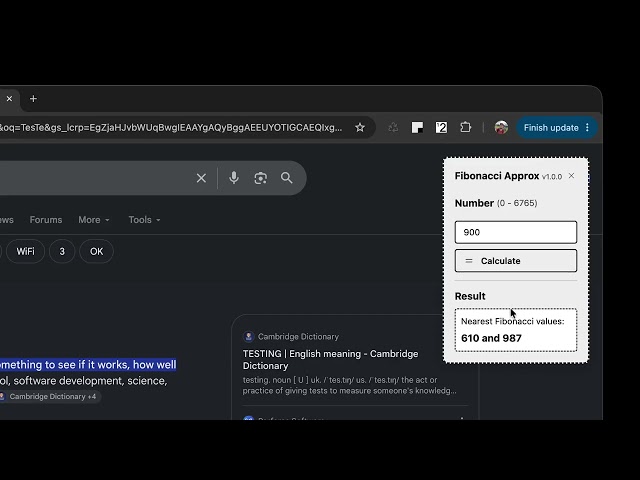 Fibonacci Approximator - Chrome Extension Demo