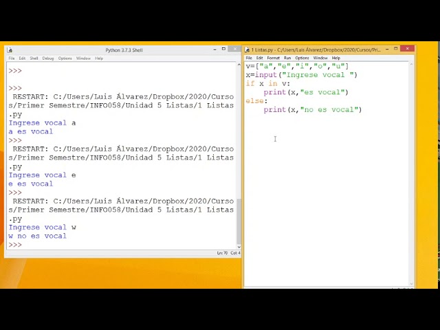 If usando listas en Python