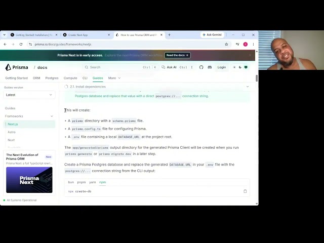raw video | fullstack nextjs16 prisma postgresql vercel project | code with me