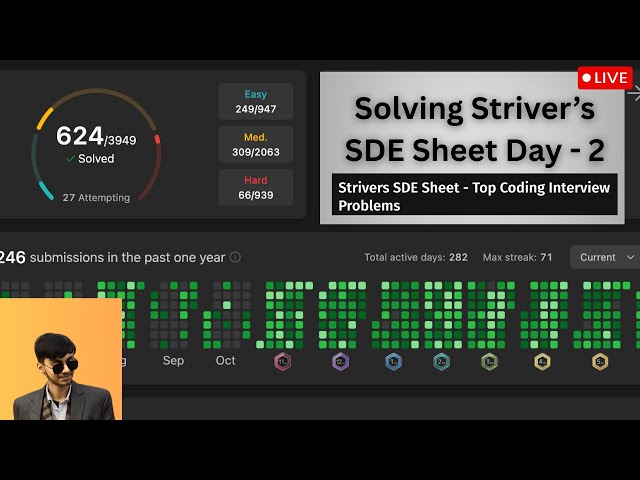 Striver SDE Sheet: Day 2 Live Solving | Late Night Chilling | Leetcode