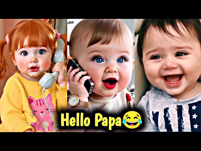 Funny Baby Saying Hello Papa 👶❤️ Cutest Talking Baby Moments | Funny Baby Family Reactions 🥰😂 2025
