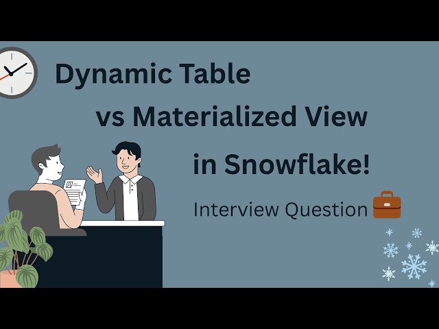 ❄️ Snowflake Dynamic Tables vs. Materialized Views | Snowflake Interview Question Explained!