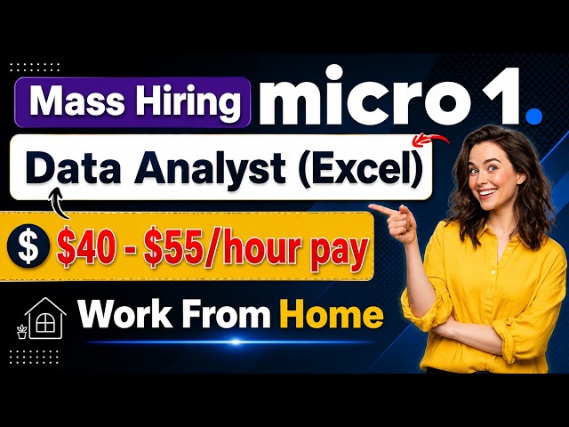 👉 Micro1 Is Hiring Data Analysts (Excel) | $40–$55/Hour | Work From Home | Remote Jobs 2026